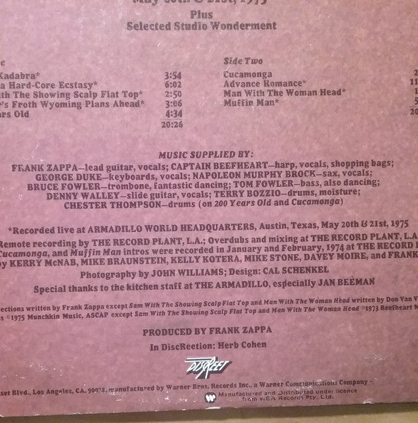 Frank Zappa, Captain Beefheart, The Mothers – Bongo Fury LP vinyl record, image 5 of 5