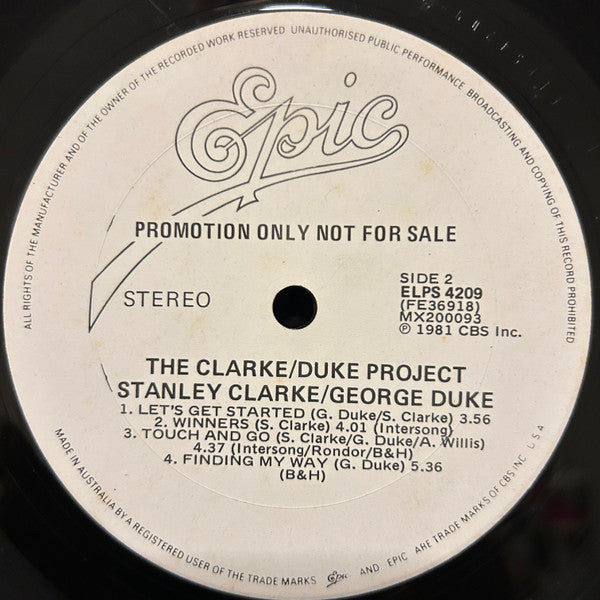 Stanley Clarke/George Duke – The Clarke / Duke Project LP vinyl record, image 4 of 4