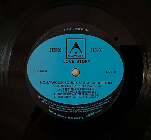 The Hollywood Sound Stage Orchestra – Love Story and other Romantic Film Themes LP vinyl record, image 3 of 4