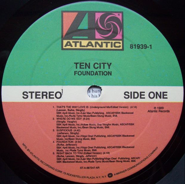 Ten City – Foundation LP vinyl record, image 3 of 4