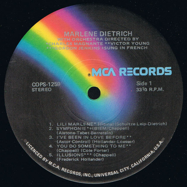Marlene Dietrich – Marlene Dietrich LP vinyl record, image 3 of 3