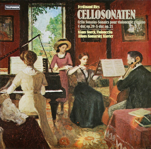 Ferdinand Ries, Klaus Storck, Alfons Kontarsky – Cellosonaten · Cello Sonatas · Sonates Pour Violoncelle Et Piano C-dur, Op. 20 · A-dur, Op. 21 LP vinyl record, image 1 of 4