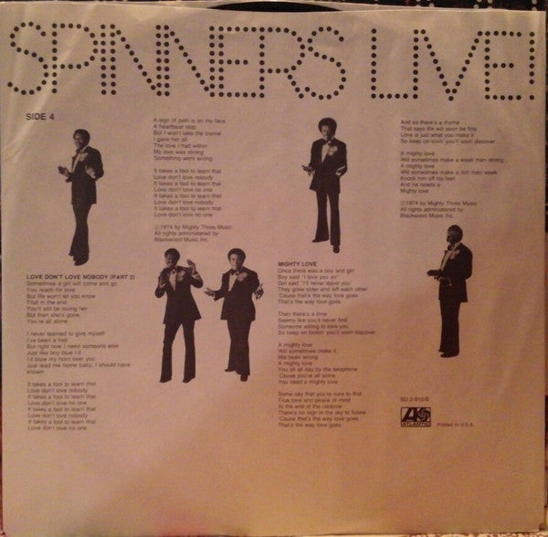Spinners – Spinners Live! (2xLP) LP vinyl record, image 8 of 10