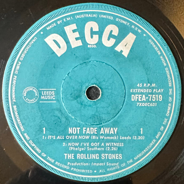 The Rolling Stones – Not Fade Away 7" vinyl record, image 3 of 4