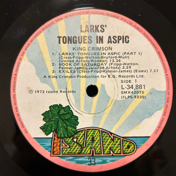 King Crimson – Larks' Tongues In Aspic LP vinyl record, image 3 of 4