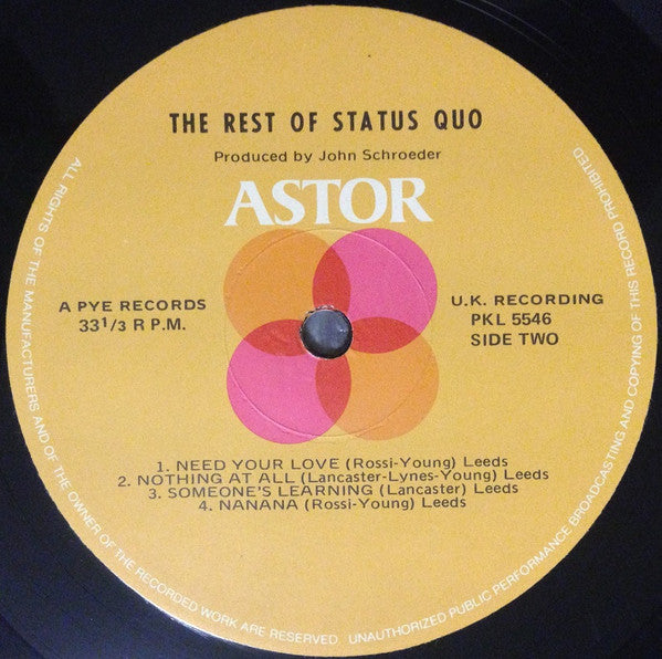 Status Quo – The Rest Of Status Quo LP vinyl record, image 4 of 4