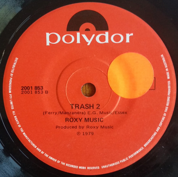Roxy Music – Trash 7" vinyl record, image 2 of 2