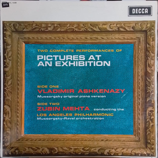 Modest Mussorgsky, Vladimir Ashkenazy, Zubin Mehta, Los Angeles Philharmonic Orchestra – Two Complete Performances Of Pictures At An Exhibition LP vinyl record, image 1 of 4