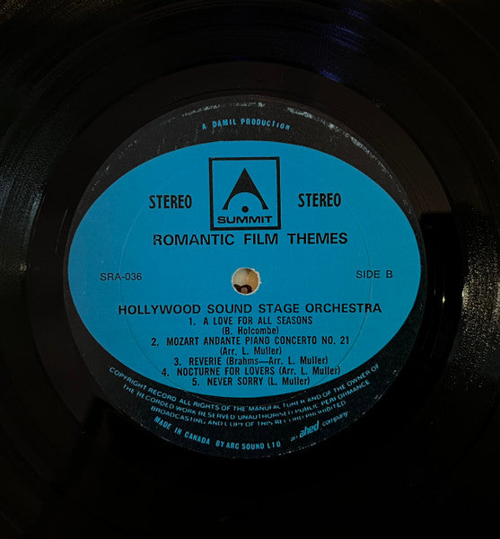 The Hollywood Sound Stage Orchestra – Love Story and other Romantic Film Themes LP vinyl record, image 4 of 4