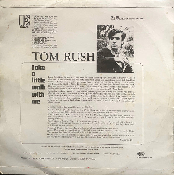 Tom Rush – Take A Little Walk With Me LP vinyl record, image 2 of 4