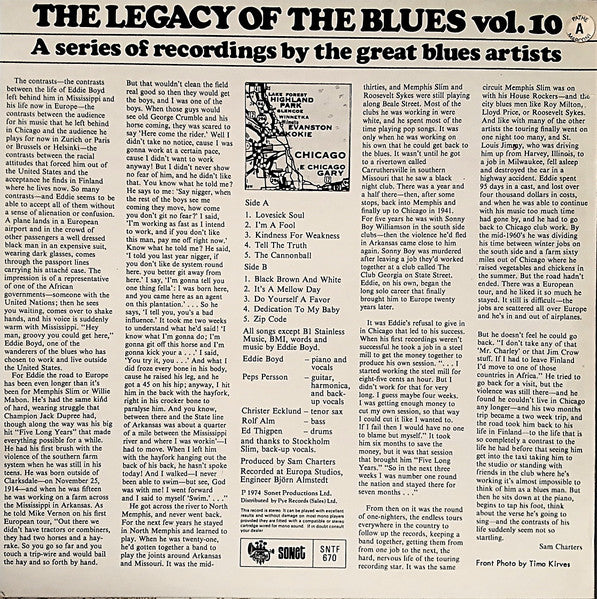 Eddie Boyd – The Legacy Of The Blues Vol. 10 LP vinyl record, image 6 of 6