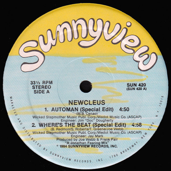 Newcleus – Automan / Where's The Beat 12" vinyl record, image 1 of 2