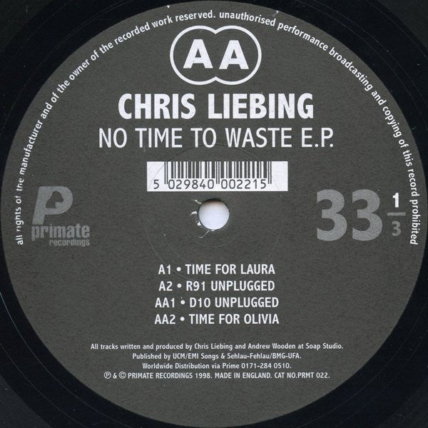Chris Liebing – No Time To Waste E.P. 12" vinyl record, image 2 of 4