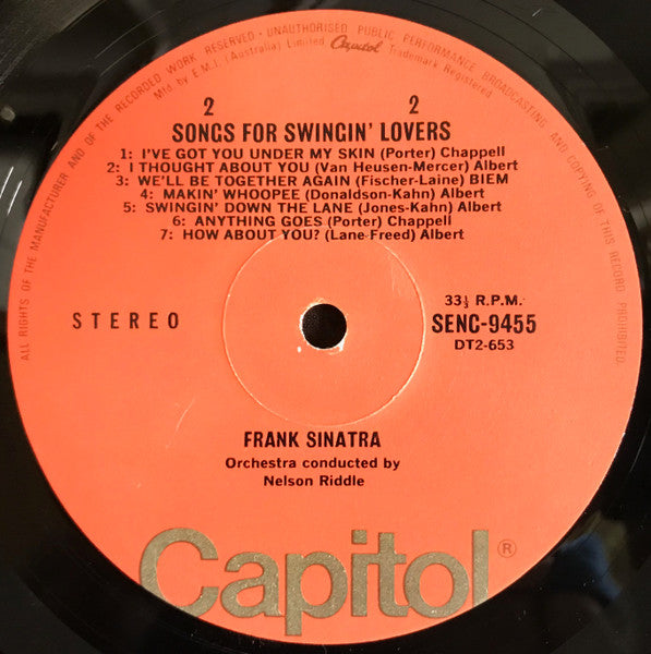 Frank Sinatra – Songs For Swingin' Lovers LP vinyl record, image 4 of 4
