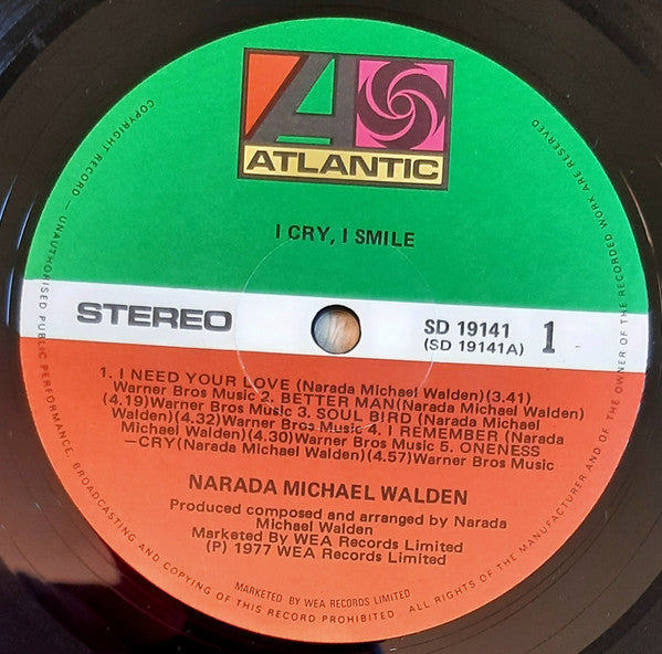 Narada Michael Walden – I Cry, I Smile LP vinyl record, image 3 of 7