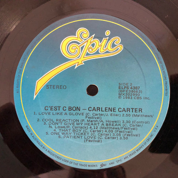 Carlene Carter – C'est C Bon LP vinyl record, image 4 of 6