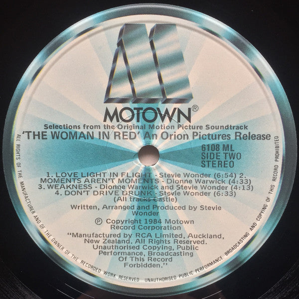 Stevie Wonder – The Woman In Red (Selections From The Original Motion Picture Soundtrack) LP vinyl record, image 6 of 6