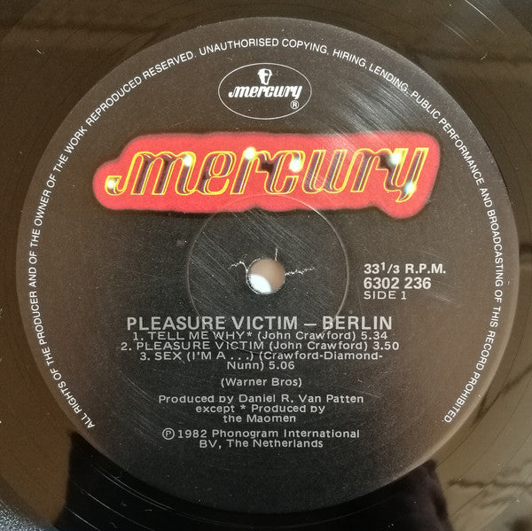 Berlin – Pleasure Victim LP vinyl record, image 3 of 4