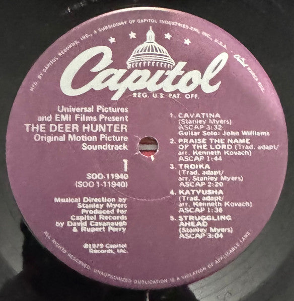 Various – The Deer Hunter (Original Motion Picture Soundtrack) LP vinyl record, image 3 of 3