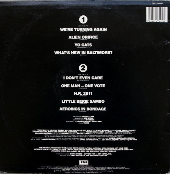 Frank Zappa – Frank Zappa Meets The Mothers Of Prevention (European Version) LP vinyl record, image 2 of 5