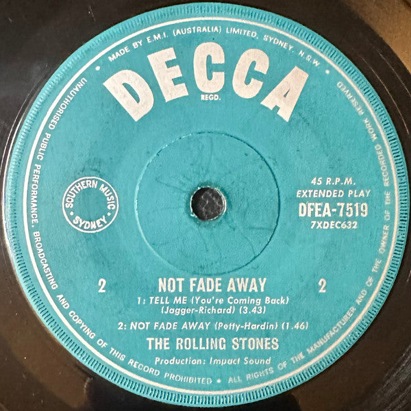 The Rolling Stones – Not Fade Away 7" vinyl record, image 4 of 4