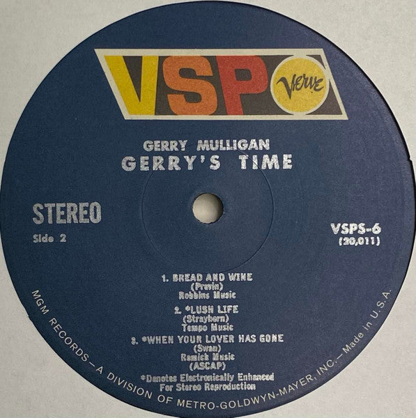 Gerry Mulligan – Gerry's Time LP vinyl record, image 4 of 10