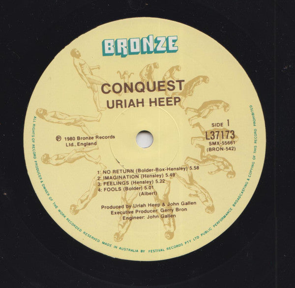 Uriah Heep – Conquest LP vinyl record, image 3 of 4