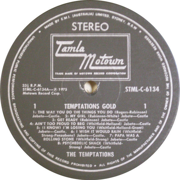 The Temptations – Temptations Gold LP vinyl record, image 3 of 4