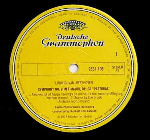 Ludwig van Beethoven, Herbert von Karajan, Berliner Philharmoniker – Symphony No.6 "Pastoral" LP vinyl record, image 2 of 3