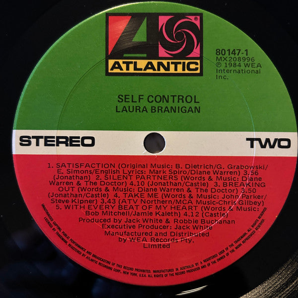 Laura Branigan – Self Control LP vinyl record, image 4 of 4