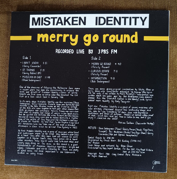 Mistaken Identity – Merry Go Round LP vinyl record, image 2 of 4