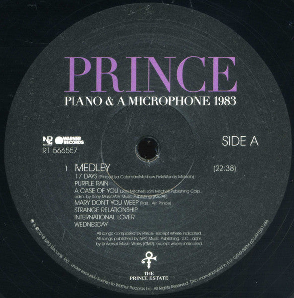 Prince – Piano & A Microphone 1983 LP vinyl record, image 3 of 8
