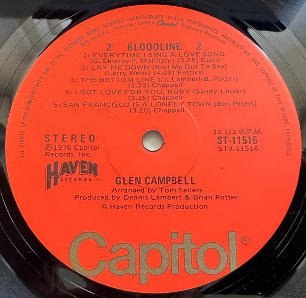 Glen Campbell – Bloodline LP vinyl record, image 4 of 6