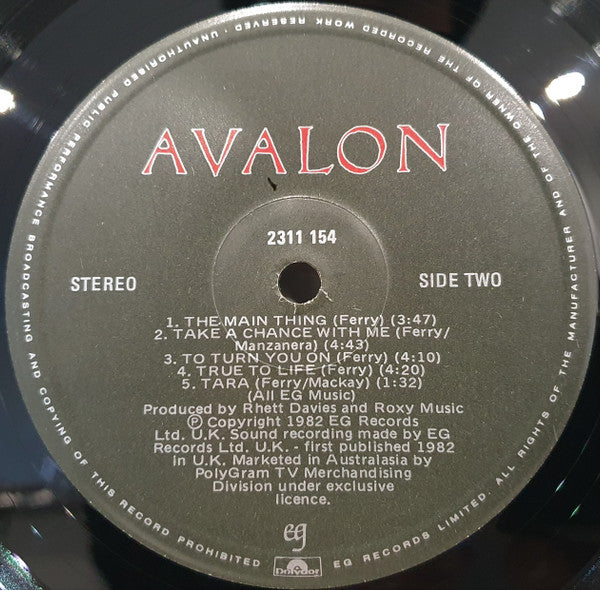 Roxy Music – Avalon LP vinyl record, image 4 of 6