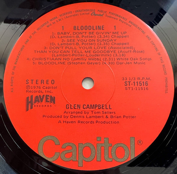 Glen Campbell – Bloodline LP vinyl record, image 3 of 6