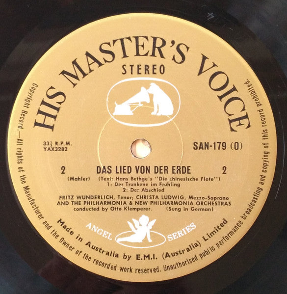 Gustav Mahler, Philharmonia Orchestra, Otto Klemperer, Christa Ludwig, Fritz Wunderlich, New Philharmonia Orchestra – Das Lied Von Der Erde LP vinyl record, image 3 of 6