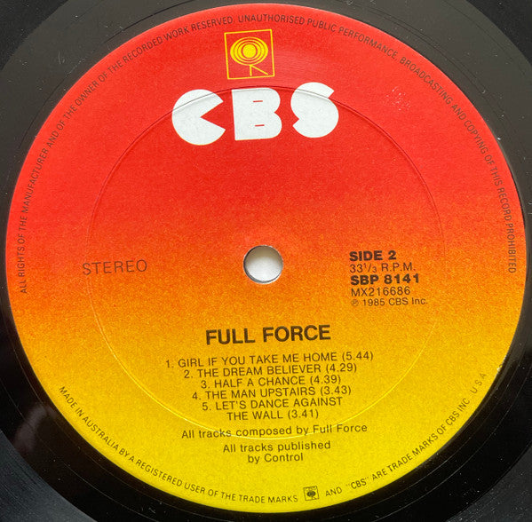 Full Force – Full Force LP vinyl record, image 4 of 4