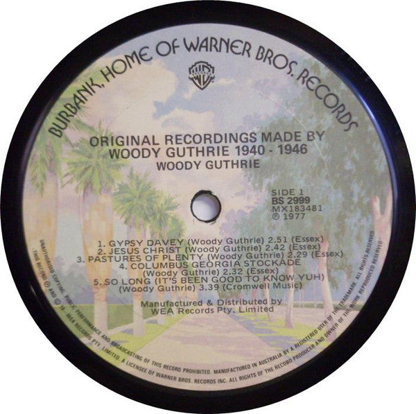 Woody Guthrie – Original Recordings Made By Woody Guthrie 1940-1946 LP vinyl record, image 3 of 4
