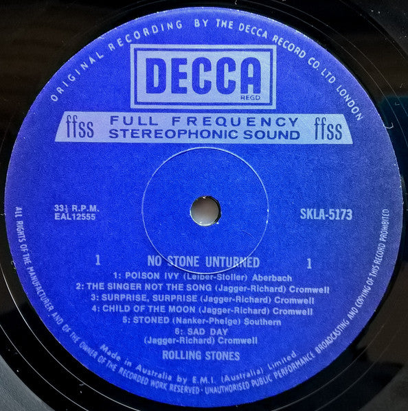 The Rolling Stones – No Stone Unturned LP vinyl record, image 3 of 4