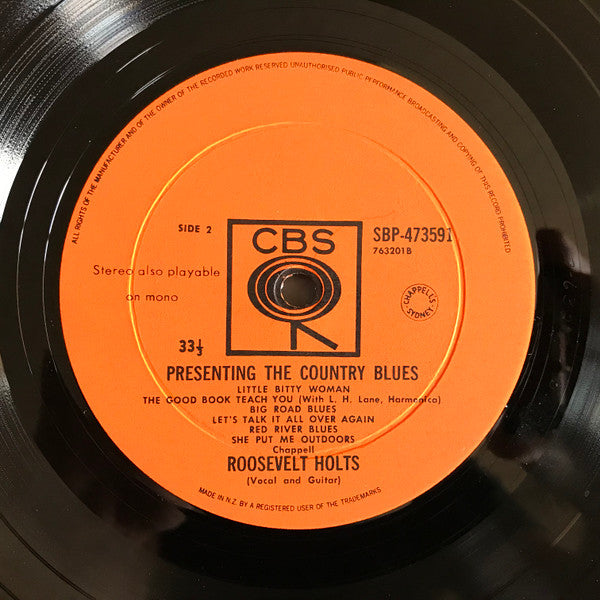 Roosevelt Holts – Presenting The Country Blues LP vinyl record, image 4 of 4