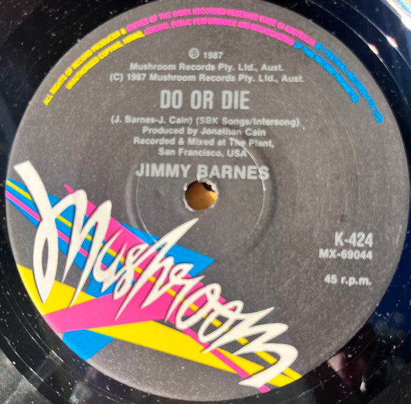 Jimmy Barnes – Too Much Ain't Enough Love 7" vinyl record, image 3 of 3