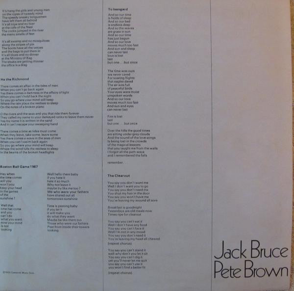 Jack Bruce – Songs For A Tailor LP vinyl record, image 6 of 7