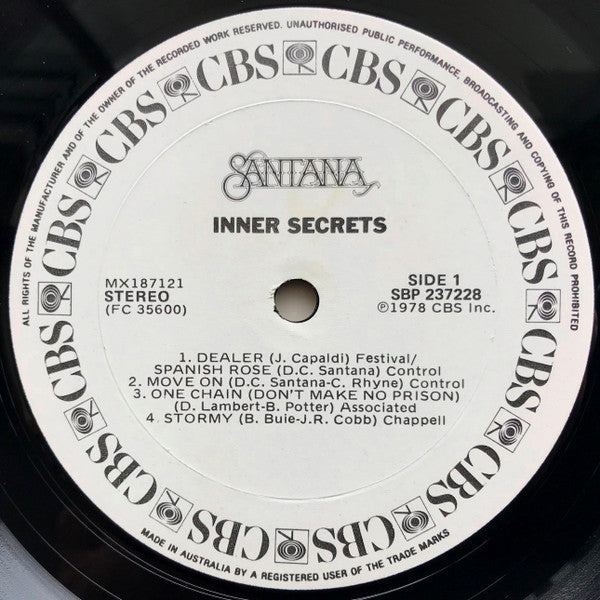 Santana – Inner Secrets LP vinyl record, image 5 of 6