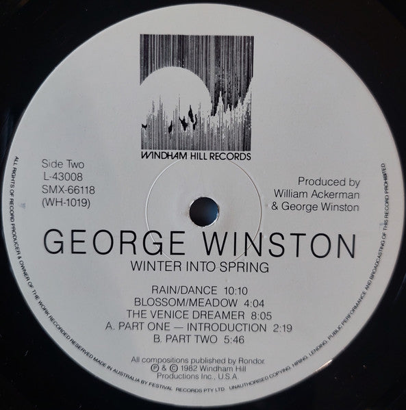 George Winston – Winter Into Spring LP vinyl record, image 4 of 4