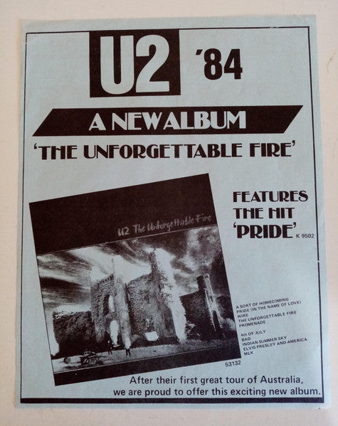 U2 – The Unforgettable Fire LP vinyl record, image 9 of 10
