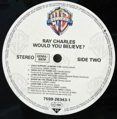 Ray Charles – Would You Believe ? LP vinyl record, image 3 of 3