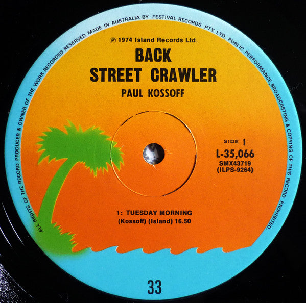 Paul Kossoff – Back Street Crawler LP vinyl record, image 3 of 4