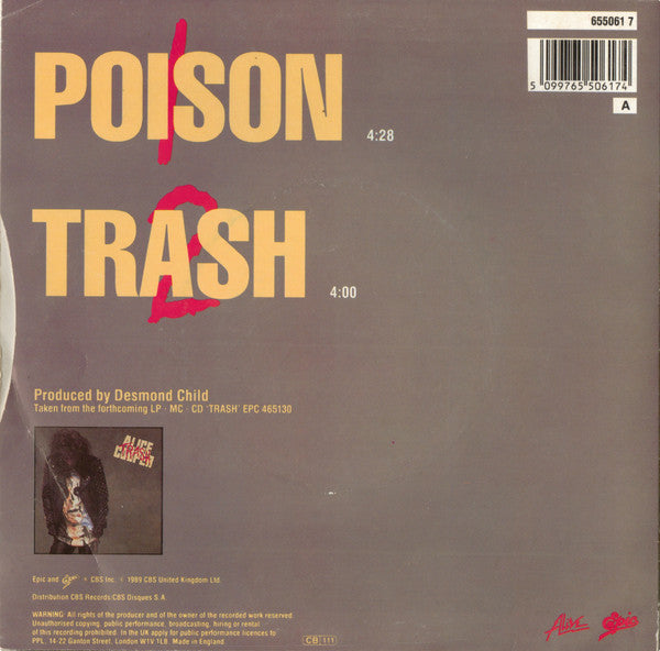 Alice Cooper – Poison 7" vinyl record, image 2 of 4