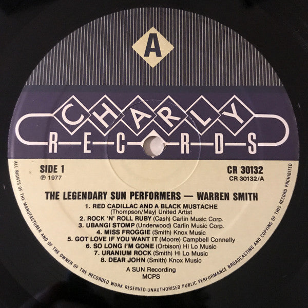 Warren Smith – The Legendary Sun Performers LP vinyl record, image 3 of 4
