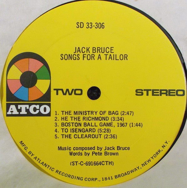 Jack Bruce – Songs For A Tailor LP vinyl record, image 4 of 7